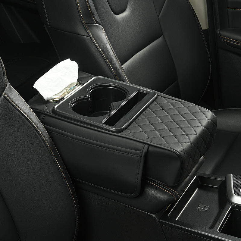 Multi-functio<i></i>nal Car Armrest Storage Box with Cup Holder Tissue Holder - Letan Model 1177